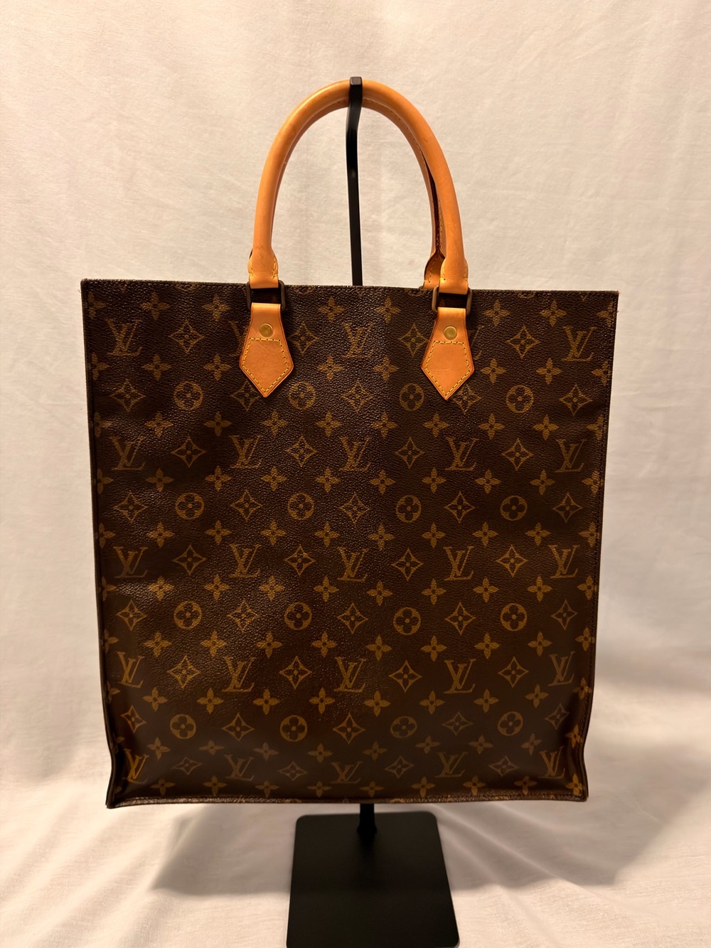 Louis Vuitton Monogram Sac Plat Tote Bag Brown Vintage